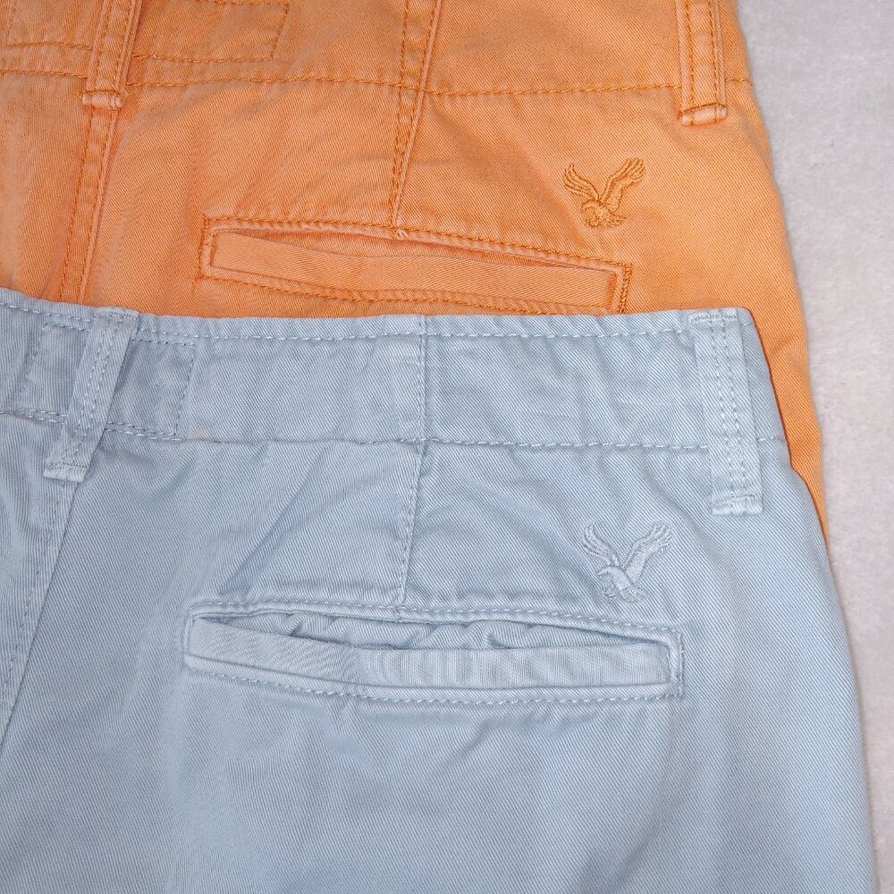 Y2K American Eagle Mens Shorts Lot Size 28 Orange Blue Chino Classic Preppy Golf - Picture 15 of 15
